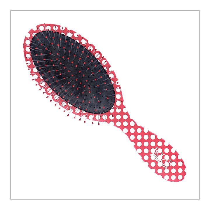 Roots Hair Brush (RZTO:RP) Ovale - Red & White : 1 Unit