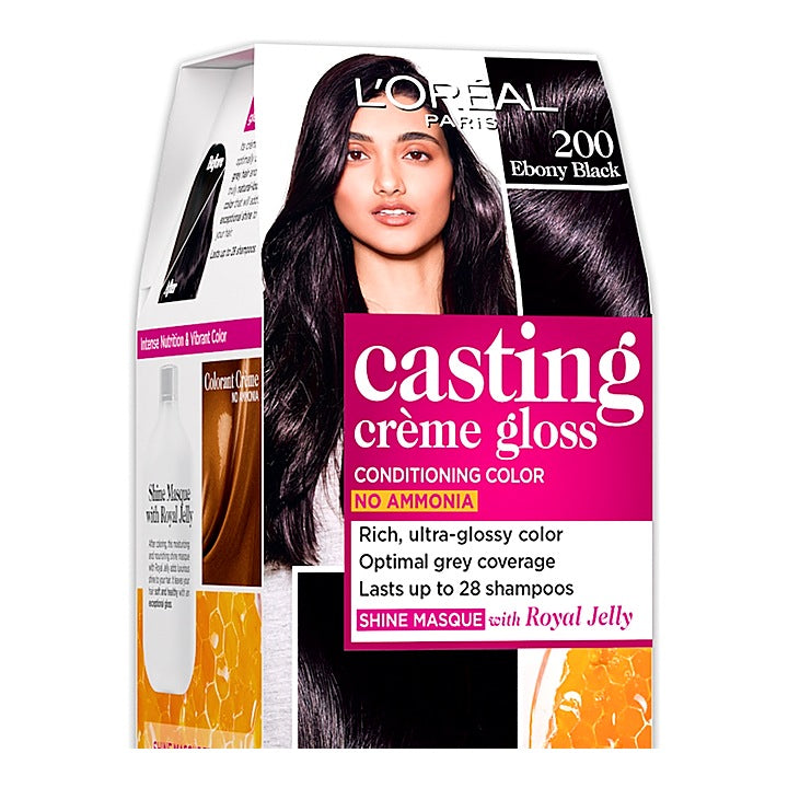 L'Oreal Casting Creme Gloss 200 Ebony Black Hair Colour - (60 g + 60 ml) : 1 Unit