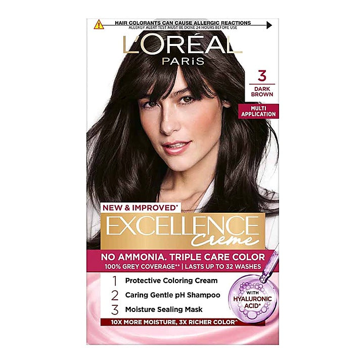 L'Oreal Excellence Creme 3 Dark Brown Hair Colour : 72 ml + 100 g