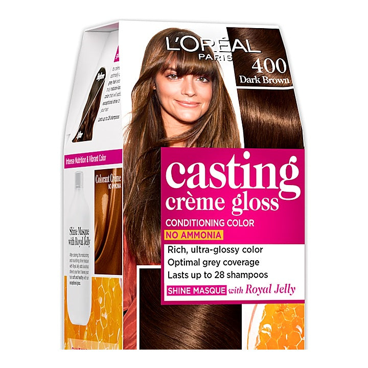 L'Oreal Casting Creme Gloss 400 Dark Brown Hair Colour - (60 g + 60 ml) : 1 Unit