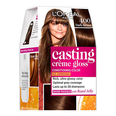 L'Oreal Casting Creme Gloss 400 Dark Brown Hair Colour - (60 g + 60 ml) : 1 Unit