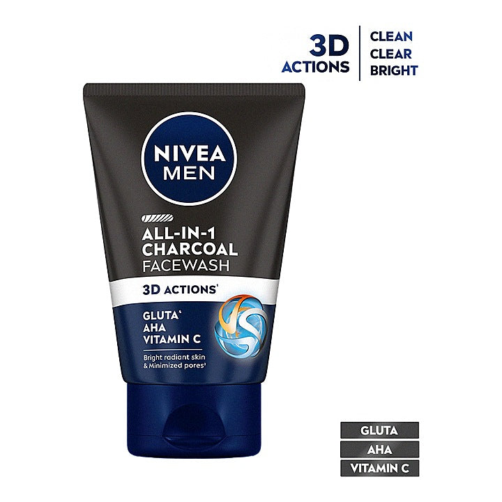 Nivea Men All-In-One Charcoal Facewash : 100 g