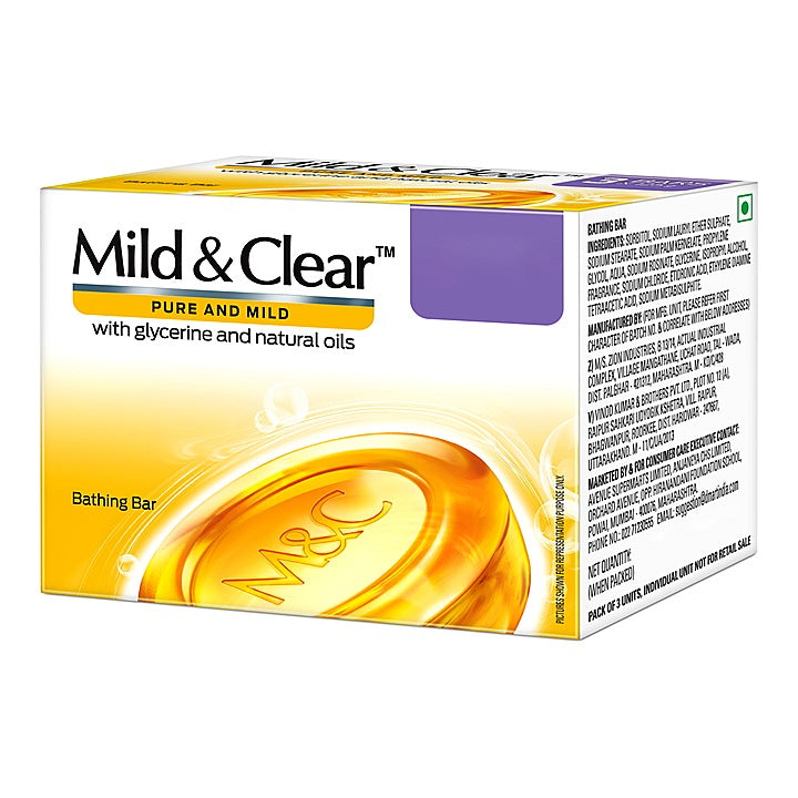 Mild & Clear Soap With Glycerine & Natural Oils : 100 g x 5 U