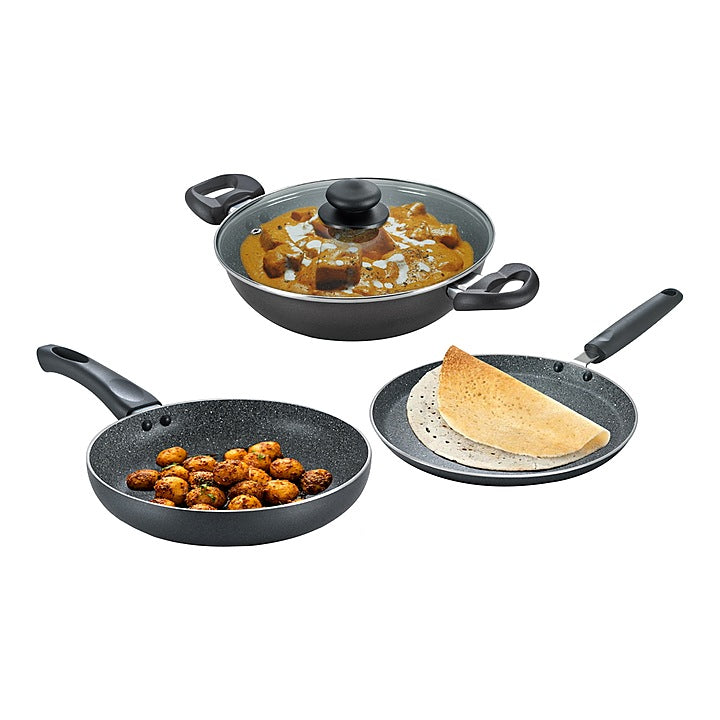 Prestige Omega Deluxe Granite Non-Stick Cookware Set - 3 Piece : 1 Unit