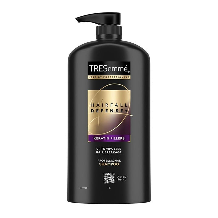 TRESemme Hairfall Defense+ Shampoo 1000ml With Keratin Fillers | Longer and Stronger hair | Prevents Hair Fall due to Breakage | Paraben-Free