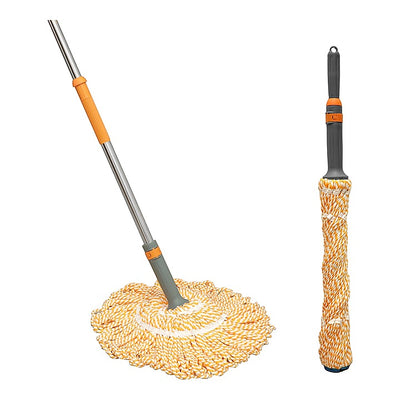 Chakaachak Microfiber Twist Mop - Grey & Orange : 1 Unit