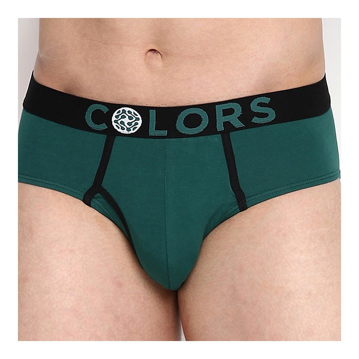 Rupa Frontline Colours Men's Brief - 80 cm (S) - Teal Green & Brown : 2 Piece