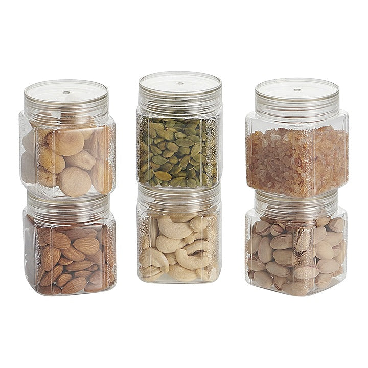 Steelo Varg Plastic Kitchen Jar Container 6x250 ml : 1 Unit