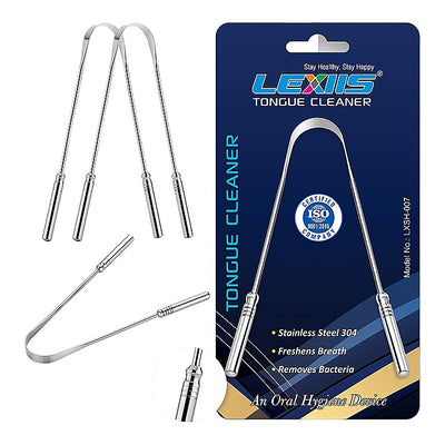Lexiis LXCH-007 Stainless Steel Tongue Cleaner - Round Handle : 1 Unit