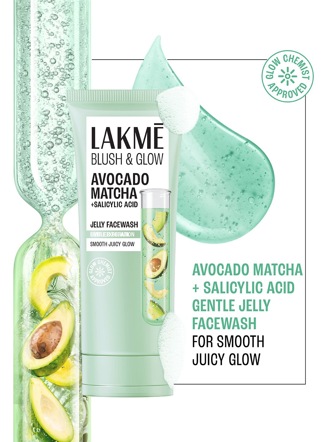 Lakme Blush & Glow Avocado Matcha + Salicylic Acid Jelly Face Wash - 150g