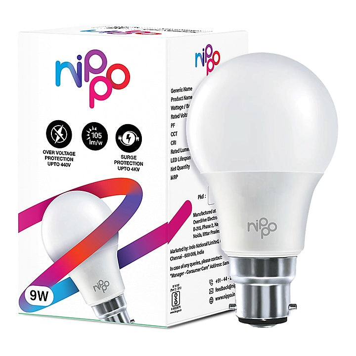 Nippo B22 LED Bulb : 9 W