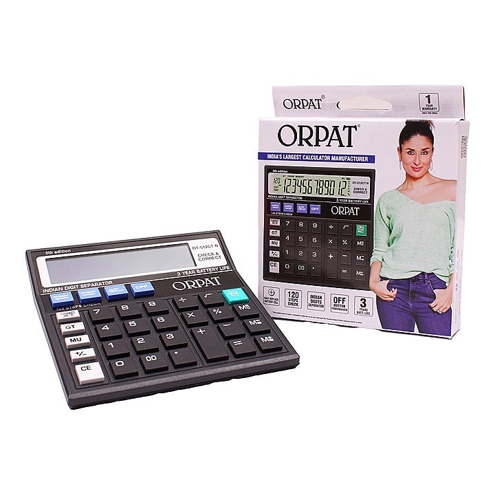 Orpat OT512 CTN 12 Digit Calculator : Black