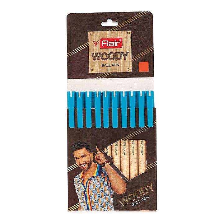 Flair Woody Ball Pen - Blue :10 Piece