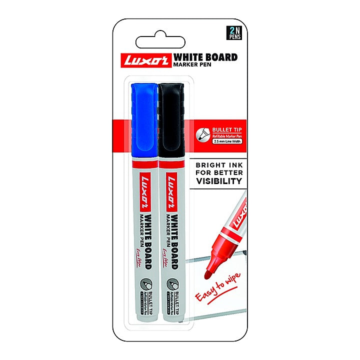 Luxor White Board Marker - Black & Blue : Pack of 2