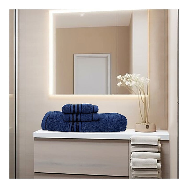 EW Komfort Towel 450 GSM - Navy Blue : Bath Towel + 2 Hand Towel