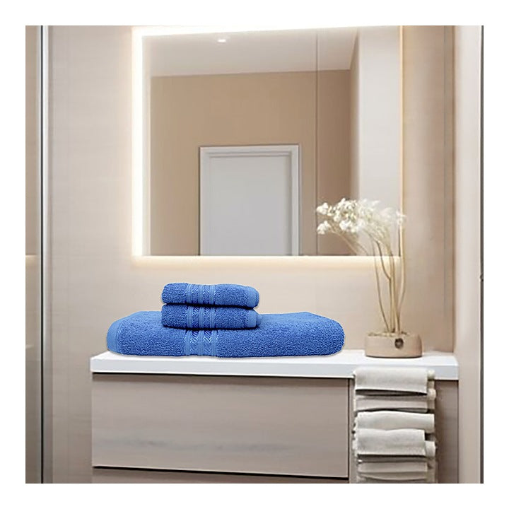 EW Komfort Towel 450 GSM - Mid Blue : Bath Towel + 2 Hand Towel