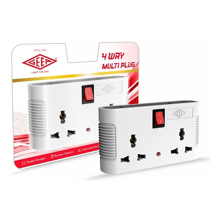 Geep 4 Way Multi Plug Adapter : 1 Unit
