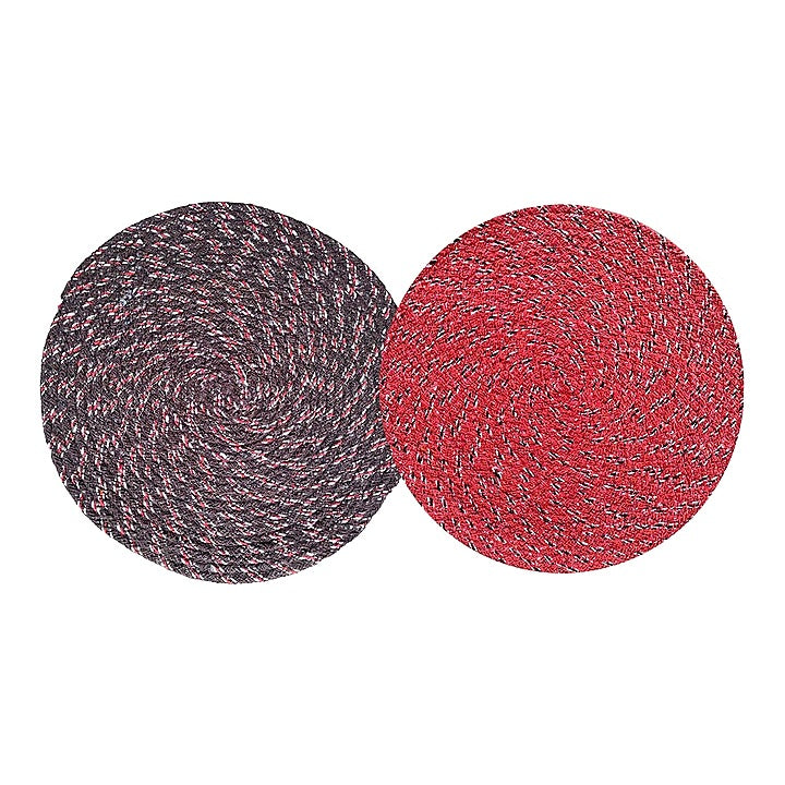 Elegant Weavers Ocala Round Bath Door (Red & Brown) 40x40 cm - Set Of 2 : 1 Unit