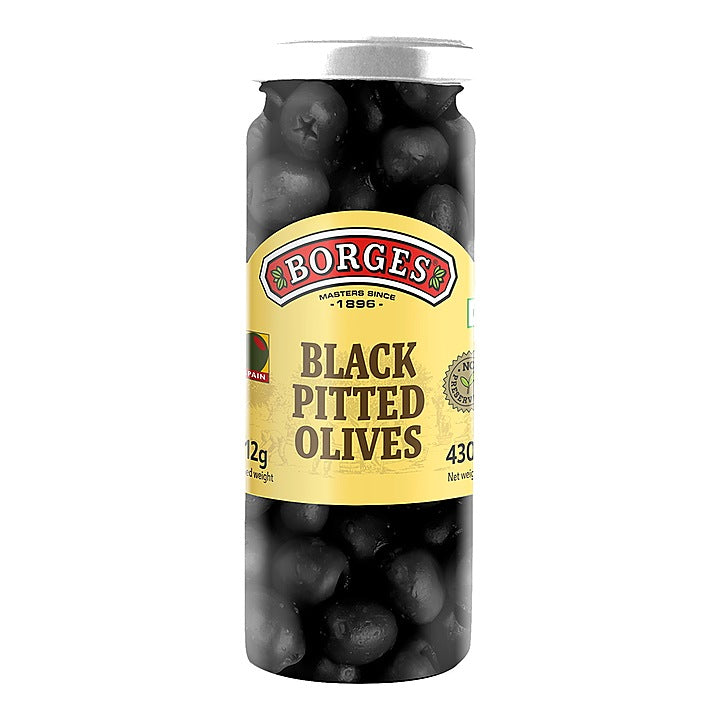 Borges Black Pitted Olives : 430 g