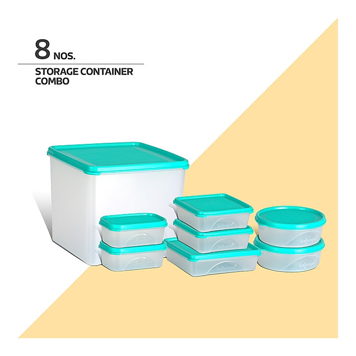Belocopia Plastic Containers Aqua (Green) CFS0014 - Set of 8 : 1 Unit