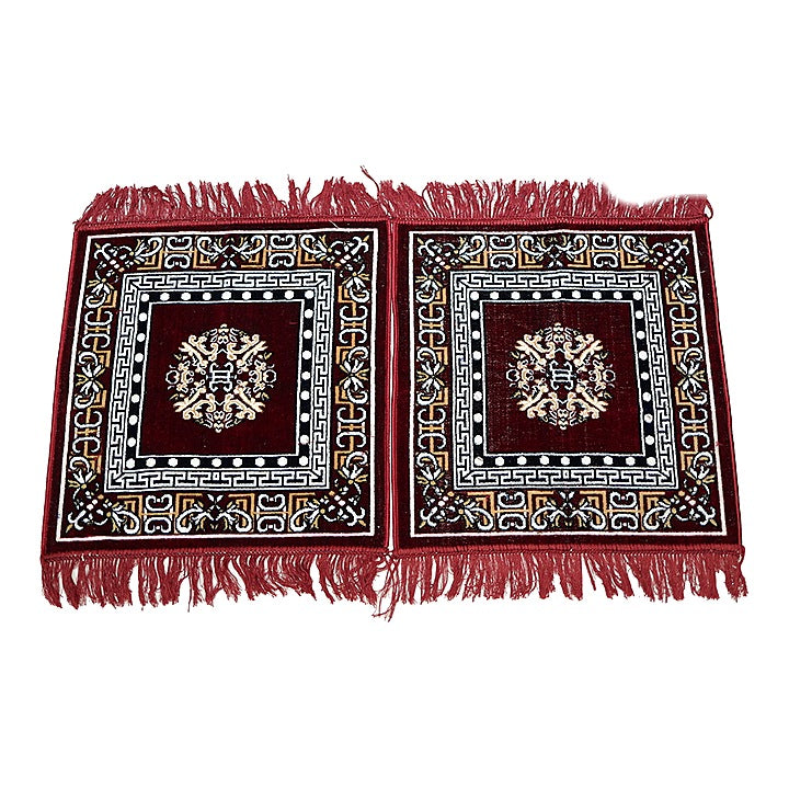 Sheetal World Floor Mat 1919 Aasan Mat (Maroon - D2) 48x48 cm - Set Of 2 : 1 Unit