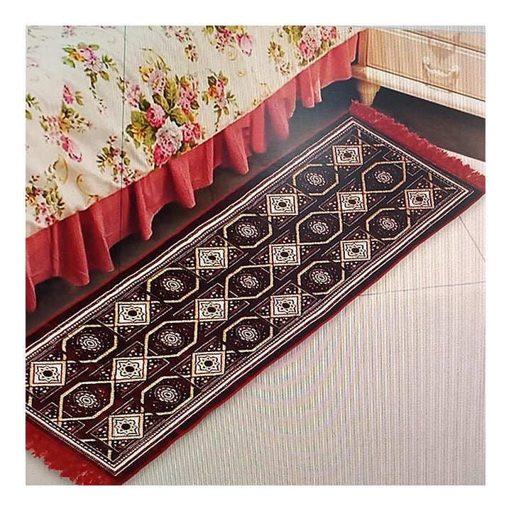 Sheetal World Assanpati (Bed Side Runner) 2066 Maroon D4 : 51x168 cm
