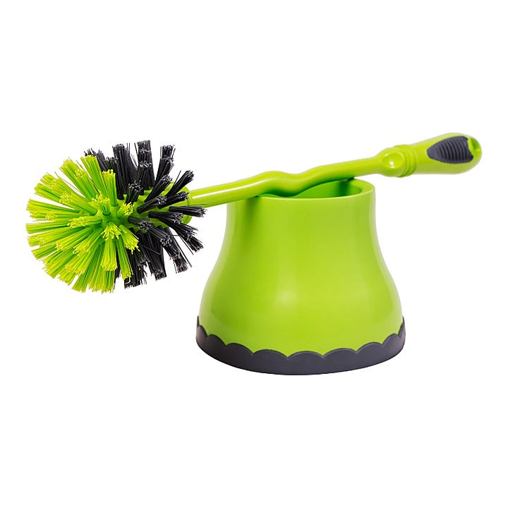 Gebi Anti-Bacterial Toilet Round Brush With Container (Fluorescent Green) : 1 Unit