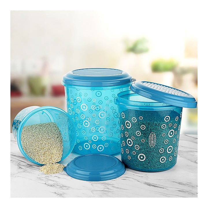 Asian Super Stylo Pack Round Containers Set of 3 Container - Blue : 1 Unit