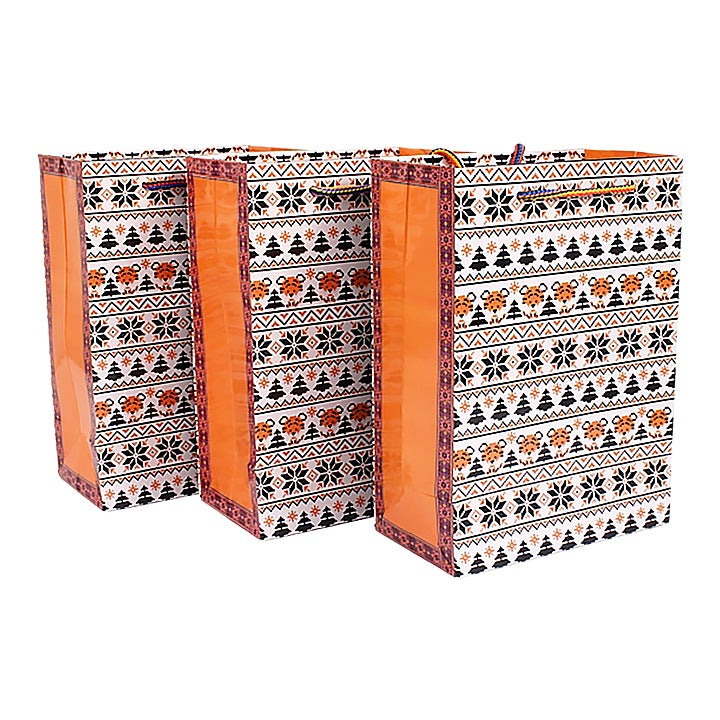 Archies Madhubani Cub Design Printed Paper Gift Bag (Small) : Pack of 3