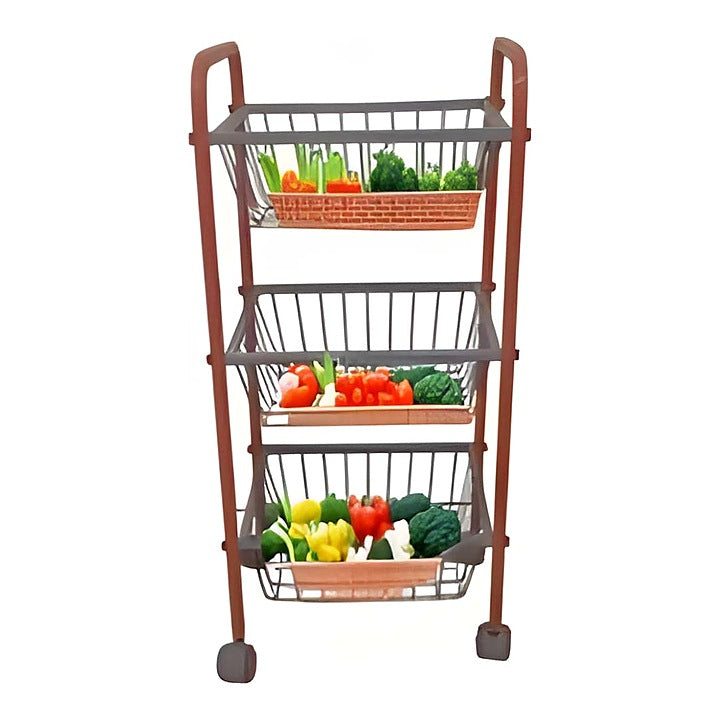 Right Kitchen 3 Layer Vegetable Trolley - 34.5x71x26 : 1 Unit