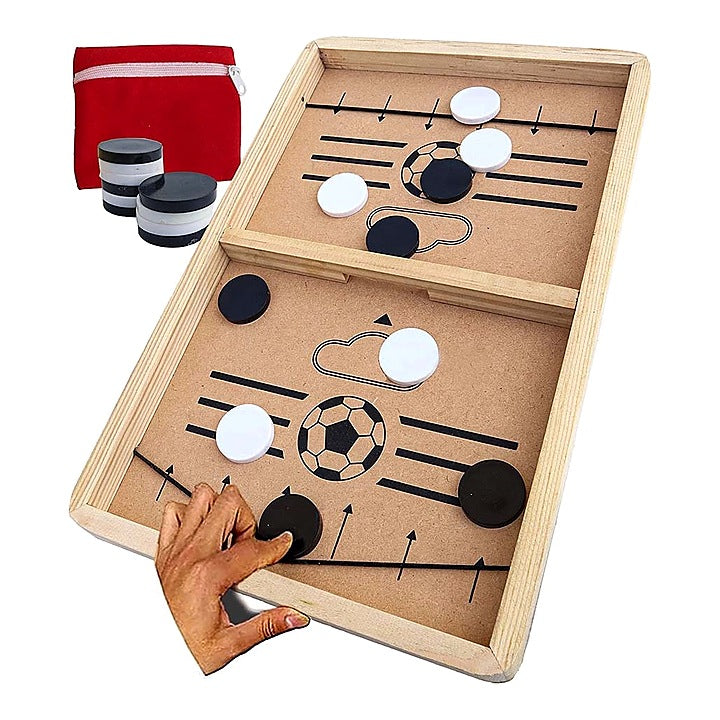 Toyshine Junior Fast Sling Hockey Puck Board Game - Multicolour : 1 Unit