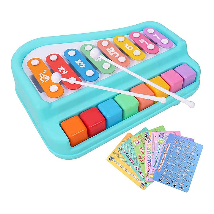 Toyshine 2 in 1 Baby Piano Xylophone Toy for Toddlers - Multicolour : 1 Unit