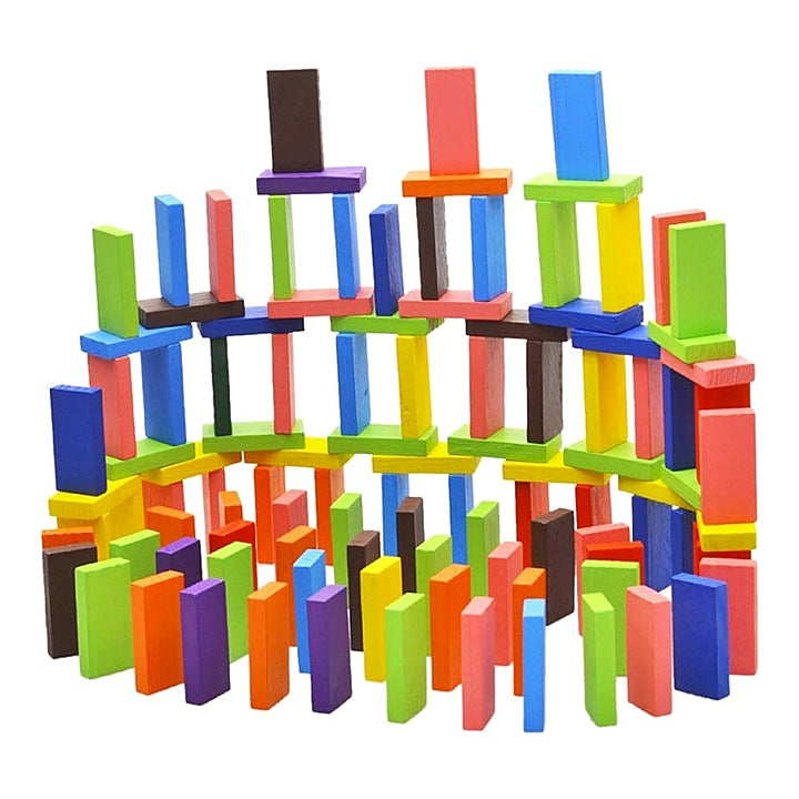 Toyshine Wooden 12 Colour Dominos Blocks Kids Game - Multicolour : 1 Unit