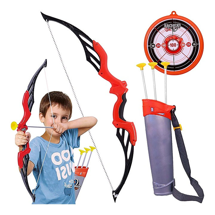Toyshine Plastic Archery Bow and Arrows For Kids - Red  : 1 Unit