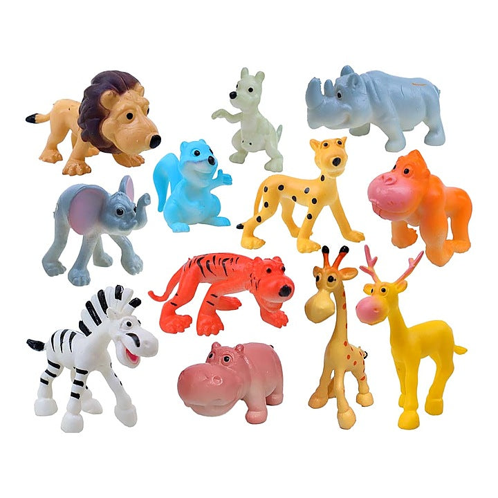 Toyshine Cartoon Wild Animals - Multicolour : Pack Of 12