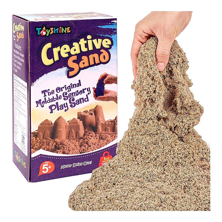 Toyshine Creative Sand For Kid With 12 Play Molds - Natural : 1 Kg