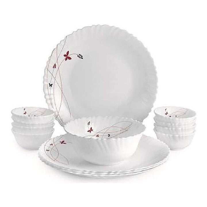 Cello Opalware Dazzle Lush Fiesta Dinner Set (White) - 13 Pieces : 1 Unit