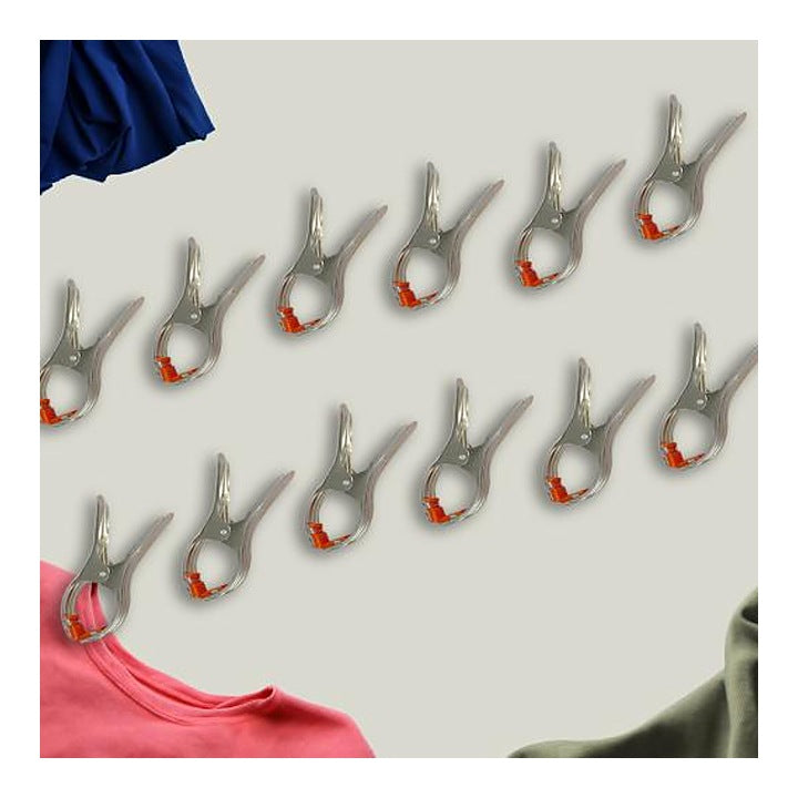 HAZEL Stainless Steel Grip Cloth Clips : 12 Unit