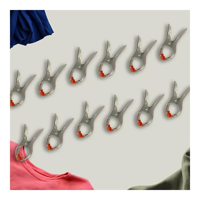 HAZEL Stainless Steel Grip Cloth Clips : 12 Unit
