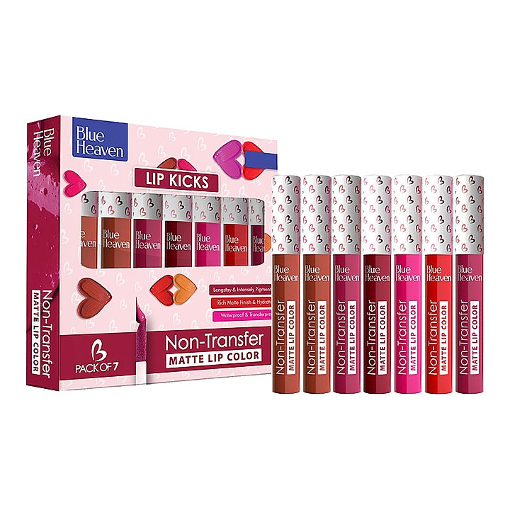 Blue Heaven Lip Kicks Non-Transfer Matte Lip Colour : 7 Units