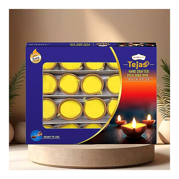 Shubhkart Tejas Hand Crafted Puja Ghee Diya : Pack of 20