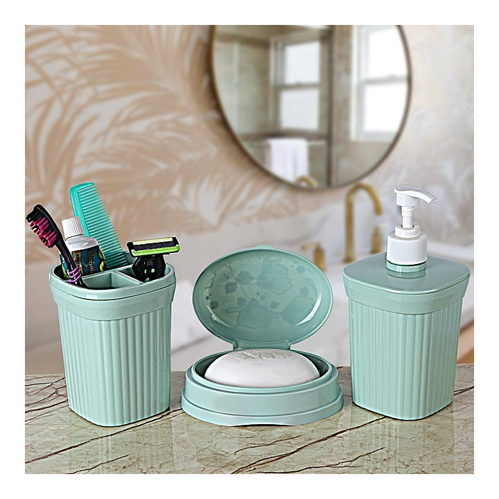 Happy Family Splash Bathroom Accessories Set (Green) - 3 Pieces : 1 Unit