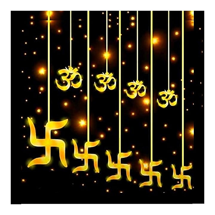 DesiDiya 6+6 Om Swastik LED String Lights (Warm White) - 2.4 Metres : 1 Unit