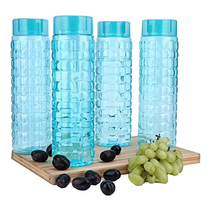 Steelo Solitaire Plastic Bottle - Blue (1000 ml) : 4 Pieces