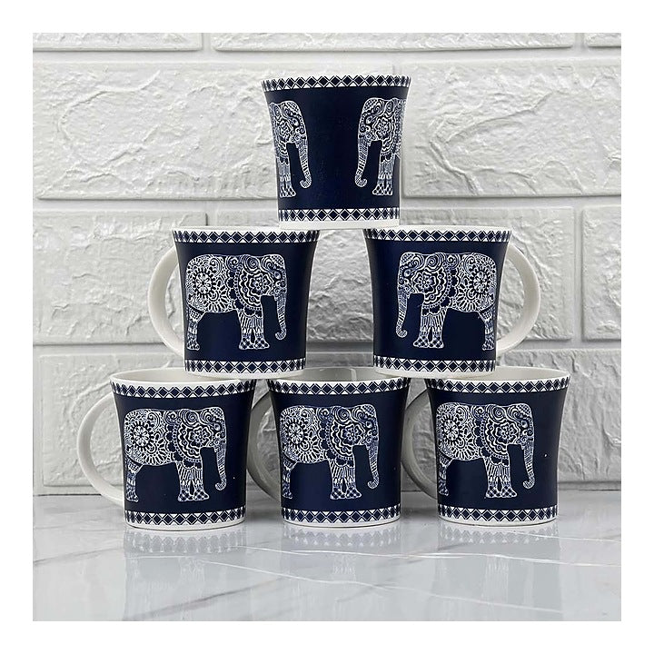 Femora Elephant Ceramic Coffee & Tea Cup Blue - 160 ml : 6 N