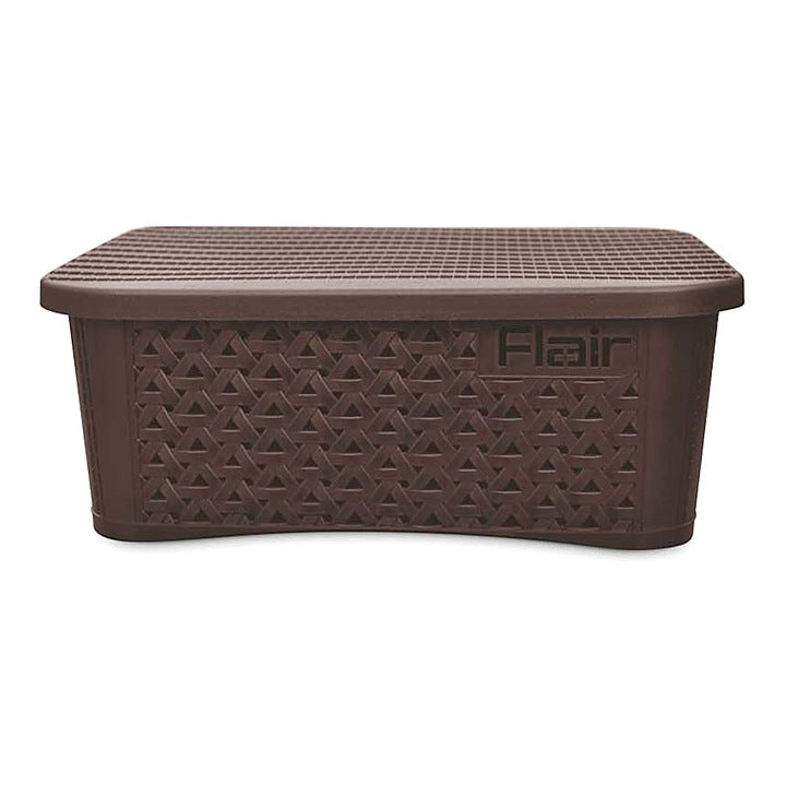 Flair Utility Multipurpose Basket With Lid (Medium) - Brown : 1 Unit
