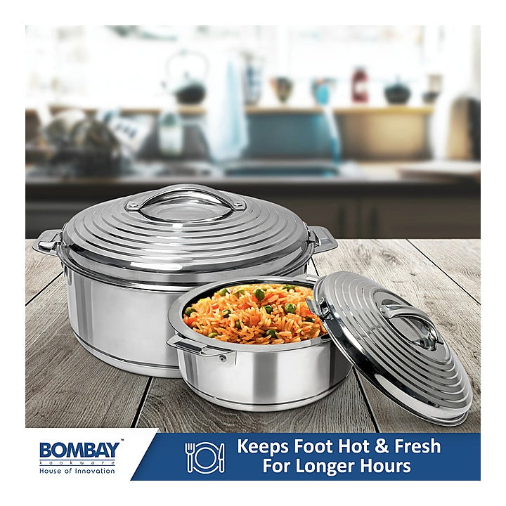 Bombay Kookware Stainless Steel Della Casserole Set (Silver) - Set Of 2 : 1 Unit