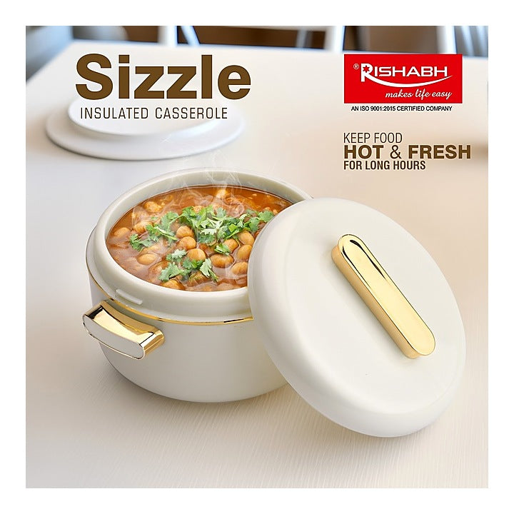 Rishabh Sizzle Insulated Casserole - Pearl White : 1.9 L