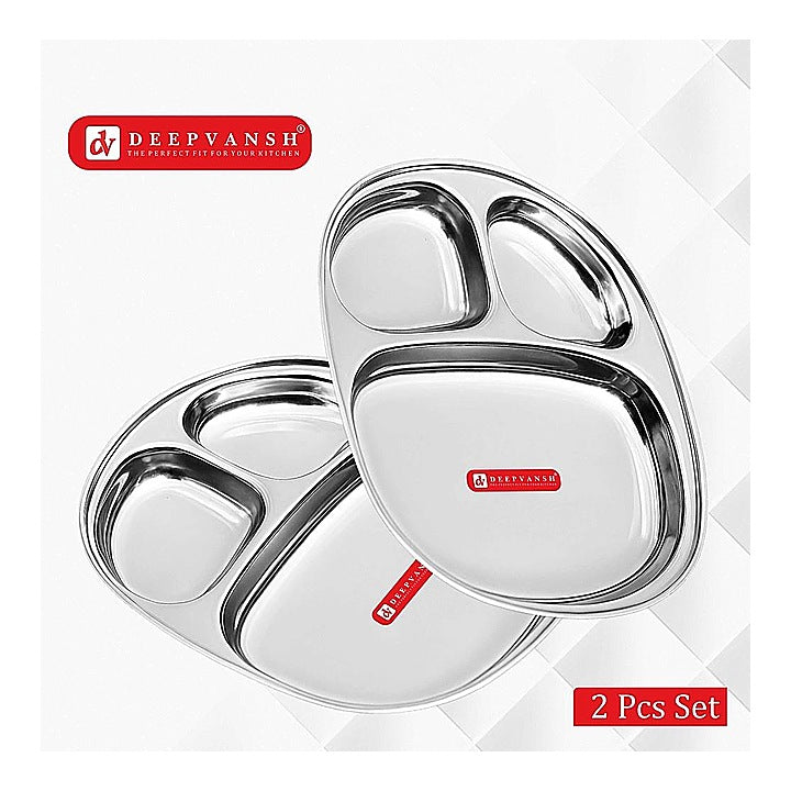 Deepvansh Stainless Steel Pav Bhaji Plate : 2 N