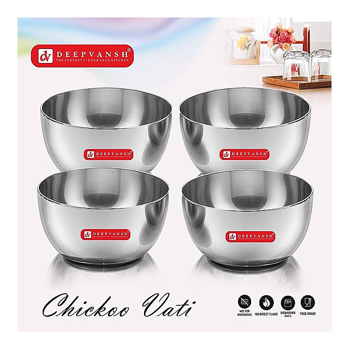 Deepvansh Stainless Steel Chickoo Vati - 9 cm : 4 N